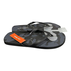 Joe Fresh Flip Flop Sandals Shoes Mens Size 9 Black Camo Beach Summer Casual